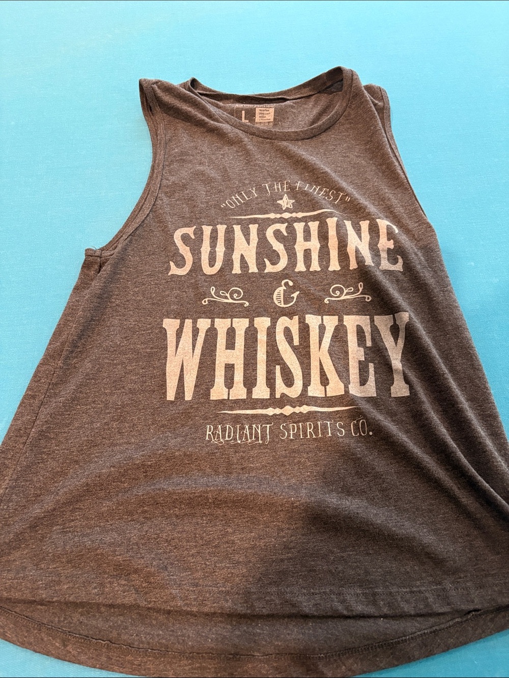 Women’s Charcoal Graphic Muscle Tee - Sunshine & Whiskey